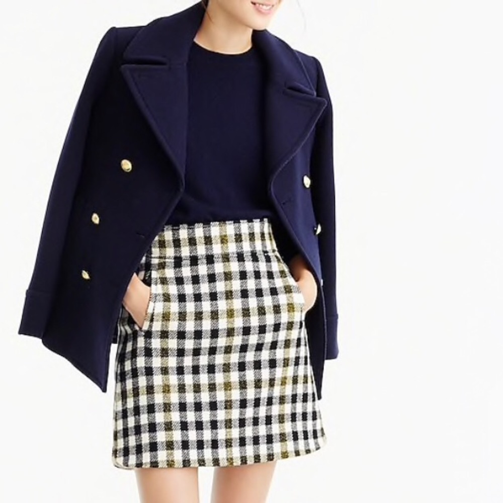 J Crew Mini Skirt in Oxford Check